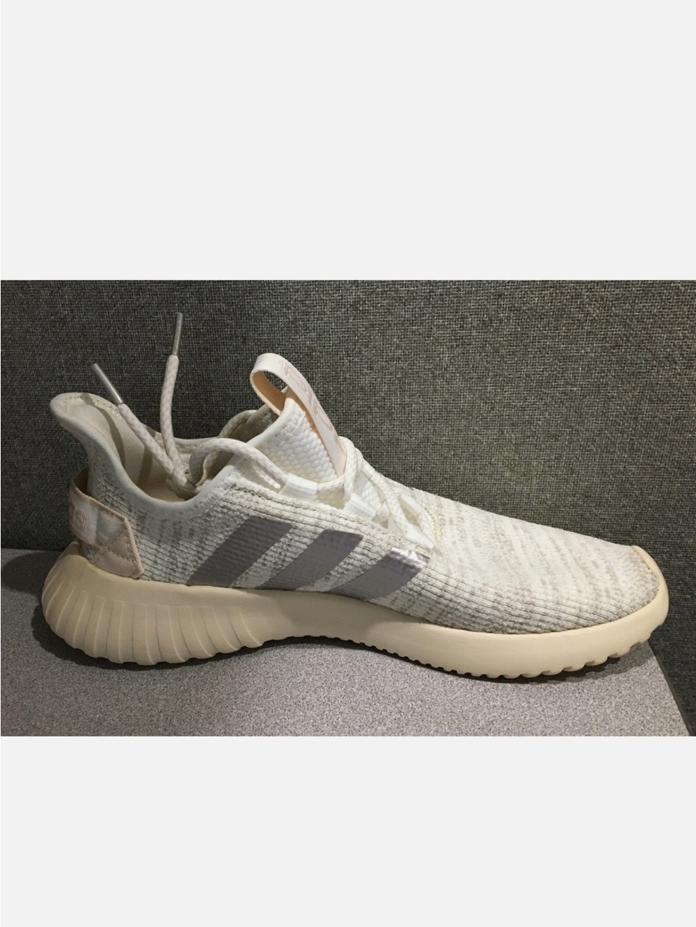 Womens Adidas beige Knit Athletic Sneakers